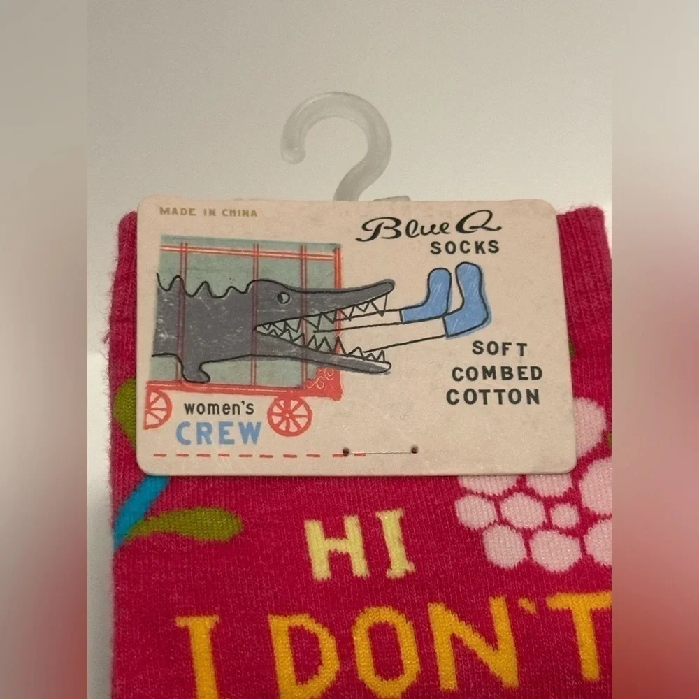 Blue Q Sock “Hi I Don’t Care Thanks”
